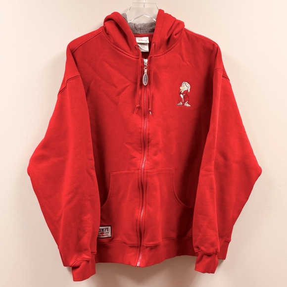 Disney Store Red "Grumpy" Snow White Zip Up Hoodie with Embroidered Logo Size XL - Picture 1 of 10